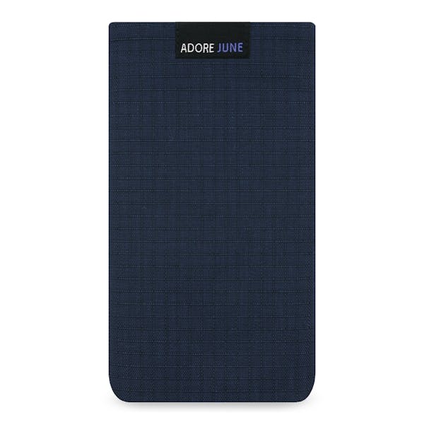 The picture shows the front of Business II Sleeve for Motorola Moto G4 and G4 Plus in color Blue / Black