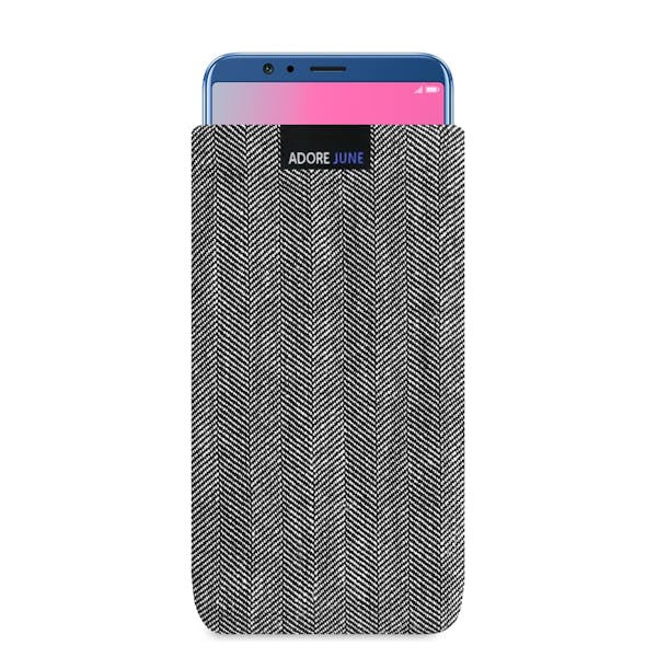 The picture shows the front of Business Sleeve for Honor View 10 and Honor View 20 in color Grey / Back; As an illustration, it also shows what the compatible device looks like in this bag