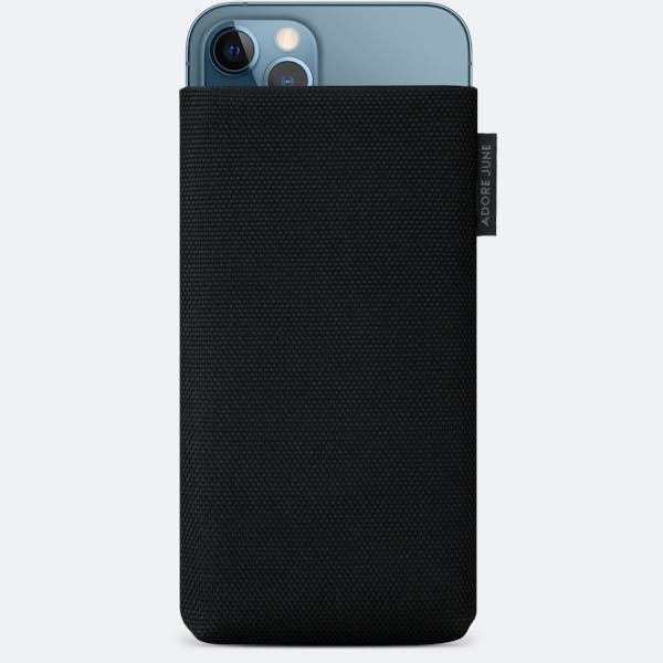 Image 1 of Adore June Classic Recycled Sleeve for iPhone 12 Pro Max and iPhone 13 Pro Max Color Black