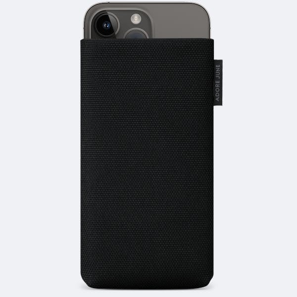 Image 1 of Adore June Classic Recycled Sleeve for iPhone 15 Plus 14 Plus and iPhone 15 Pro Max 14 Pro Max Color Black