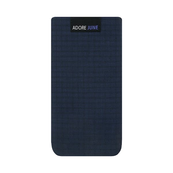 Das Bild zeigt die Vorderseite von Business II Tasche für Apple iPhone 5 5S und SE in Farbe Blau / Schwarz