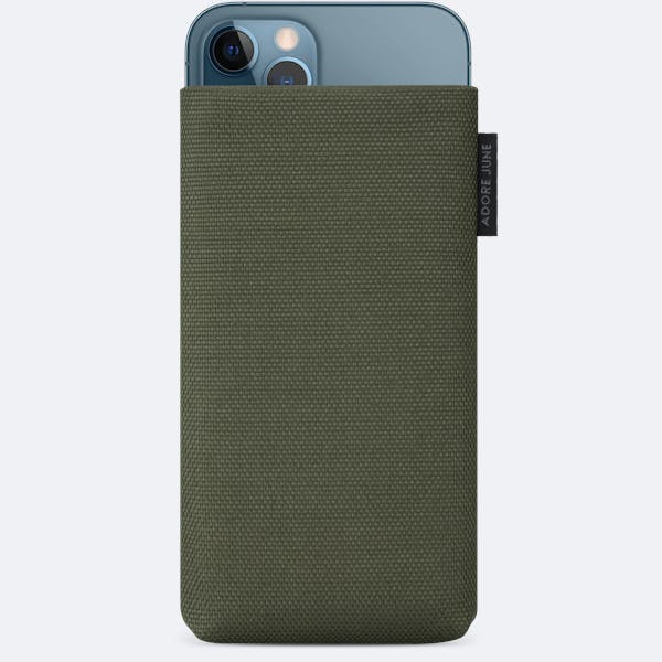 Image 1 of Adore June Classic Recycled Sleeve for iPhone 13 Mini and iPhone 12 Mini Color Olive-Green